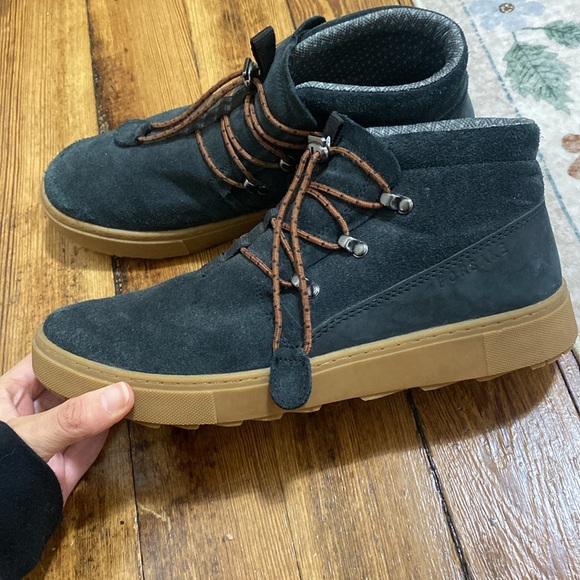 Sz 10 Forsake Lucie Suede Leather Ankle Boot Blue Pull Tie - Picture 2 of 7